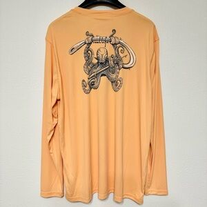 Reel Life Speargun Squidy Sun & Water Apricot UV UPF 50+ Men’s Pullover, XL
